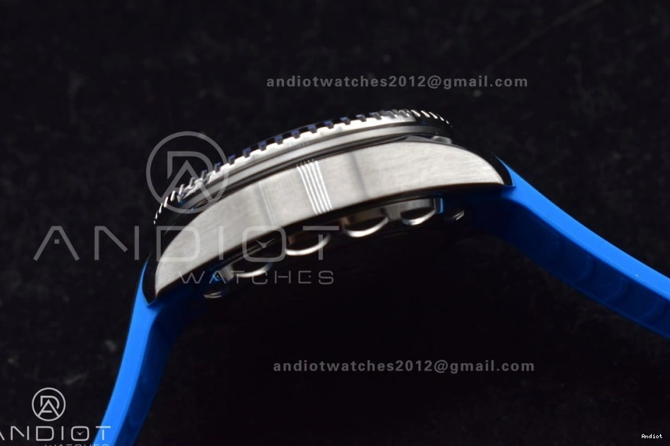 Blue Seamaster White on TF A2824 Dial 1:1 Deep Ultra 6000M Ceramic Bezel Black Strap Best Rubber Edition SS 1221